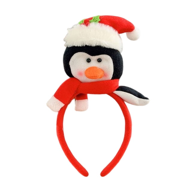 Bearachild Banda para el cabello de Navidad Muñeca 3D con diadema de mano Aro de fiesta de boda de dibujos animados Accesorios de fotografía Navidad Año Kits de decoración para fiestas Pingüino Bearachild HA069521-02