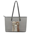 thumbnail image 4 of ZUXONGSY Alpaca Print Tote Bag for Women Practicality Satchel Handbags PU Leather Work Bag with Handle for Daily Use Work, 4 of 6