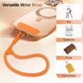 thumbnail image 3 of Phone Wrist Strap, Universal Adjustable Hand Wrist Strap Lanyard for iPhone 16 and Most Smartphones, Multifunctional Patch Lanyard with Phone Tether Tab for Women and Men, Orange, 3 of 7
