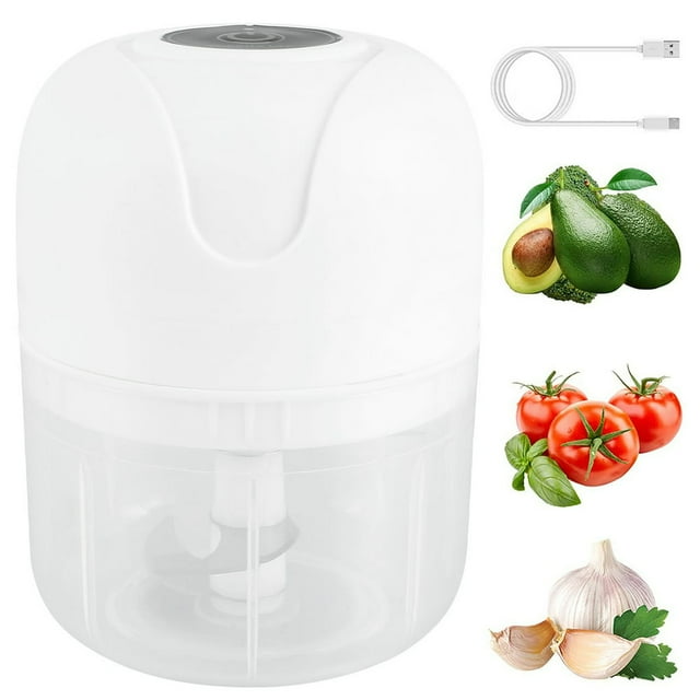 250 ML Electric Garlic Mincer USB Charging Garlic Chopper Mini Food Processor with Stainless Steel Blade Durable Garlic Masher Food Chopper Kitchen Tool for Meat Vegetable Baby Food