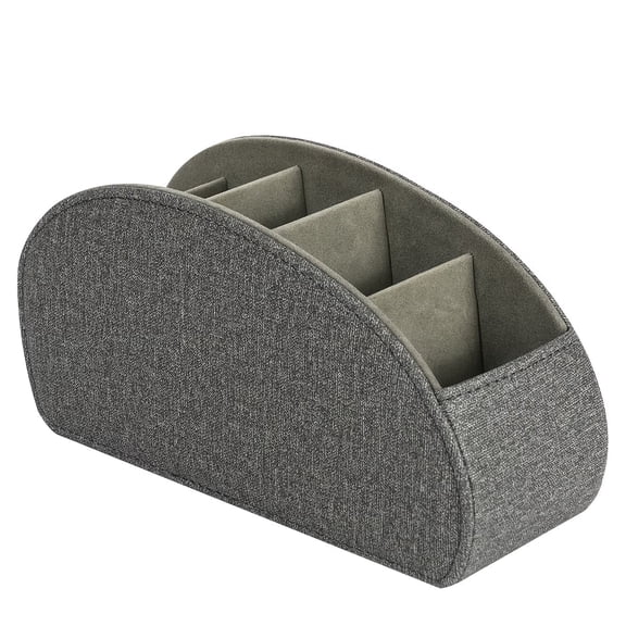 Remote Control Holder with 5 Compartments Multifunctional Desktop Storage Box, Gray