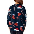 thumbnail image 6 of Hearthz Womens Scrub Jacket Christmas Snap Front Nurse Working Uniforms Xmas Print Warm Up Long Sleeve Top Scrubs for Women S-5XL, 6 of 6