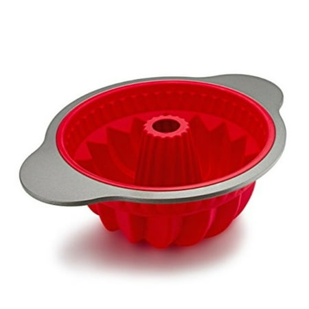 Silicone Bundt Pan by Boxiki Kitchen | Professional Non-Stick Pound Mold For Baking Bundt Cake, Pound Cake, Bread | FDA Approved Silicone w/ Heavy Grade Steel Frame and (Best Pound Cake Pan)