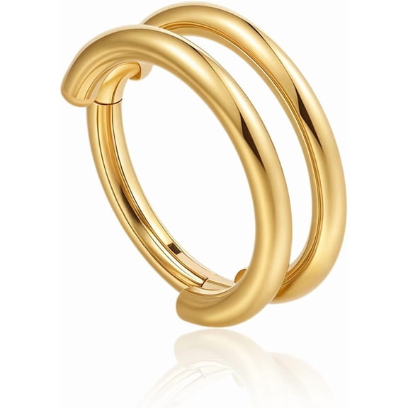 Nose Rings Hoop - 16G Titanium Nose Ring for Women Men, Hinged Segment Septum Lip Rings Cartilage Conch Rook Helix Tragus Daith Earrings, Piercing Jewelry