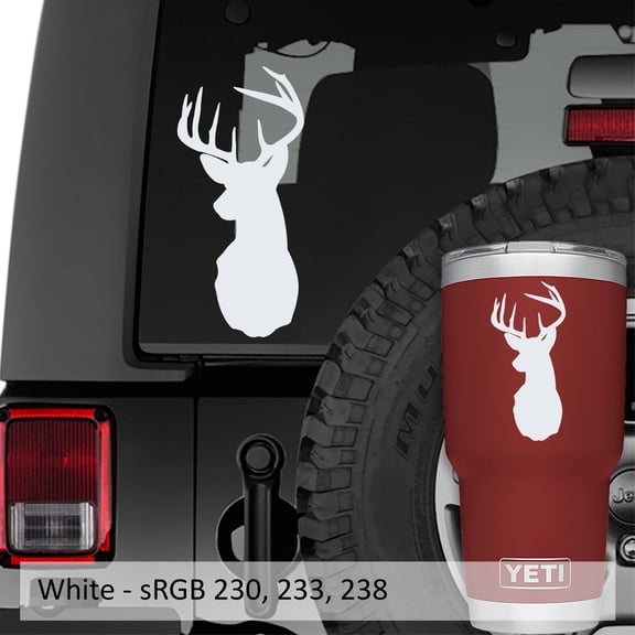 Collectible Decals Deer Buck Head Vinyl Decal