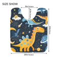 thumbnail image 3 of Toilet Rug U-Shaped Bathroom Rugs Non-Slip Soft Plush Machine Washable Contour Bath Mat Cute Dinosaurs in Space 24x20, 3 of 9
