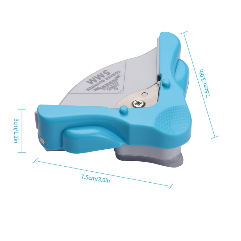 Jielisi Portable Corner Rounder Round Corner Trimmer Cutter 5mm for Card Photo Invitation Laminating Pouches, Size: 7.5, Blue