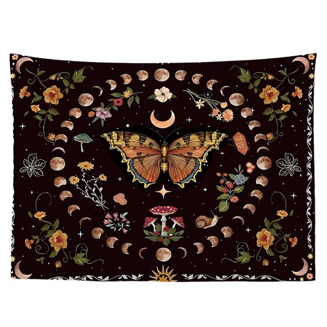 Tapiz de pared con diseño de mariposas, microtela, 150 x 130 cm, estética ambiental