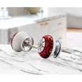 thumbnail image 3 of Mascot Hardware Art 1.5 inch Red and Cream Ceramic Cabinet Knob Pack-20, 3 of 5