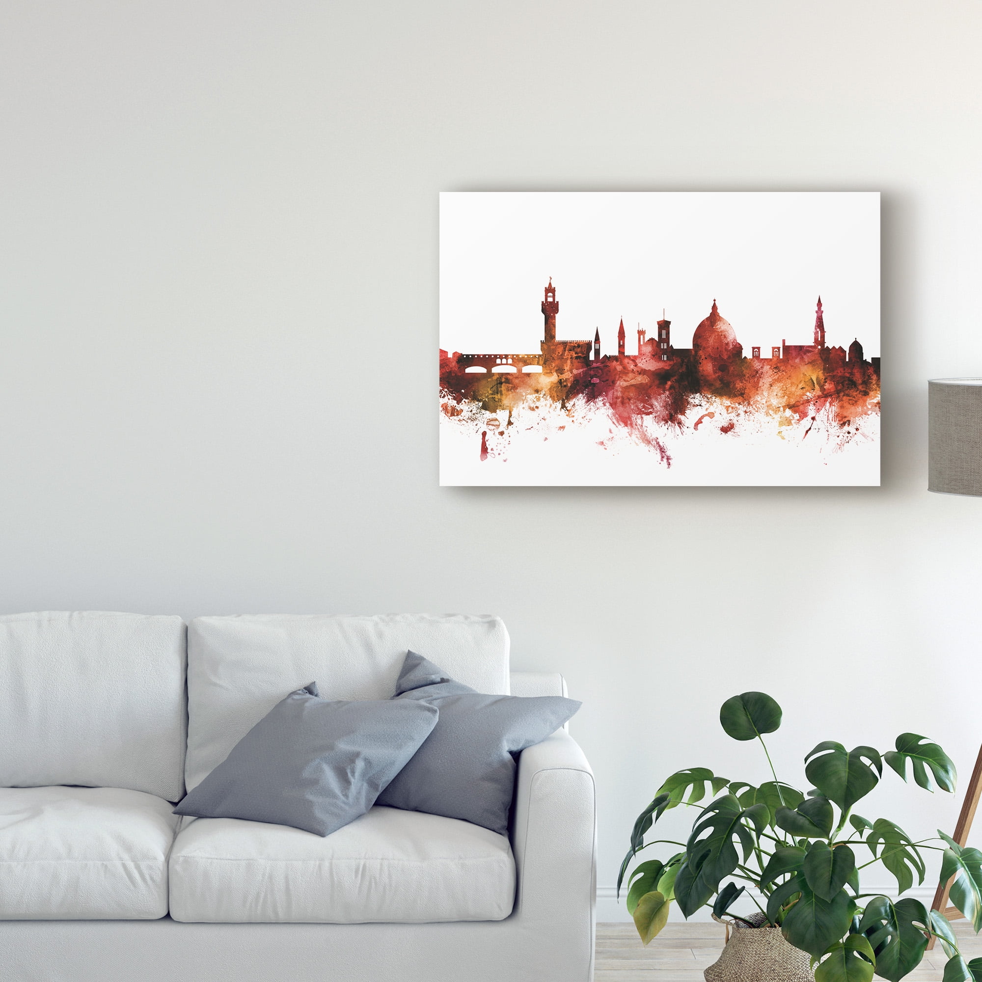 Trademark Fine Art 'Florence Italy Skyline Red' Canvas Art by Michael Tompsett