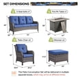 thumbnail image 2 of Gymojoy 6-Piece Outdoor Patio Furniture Set with 41" Gas Fire Pit Table, PE Wicker Sectional Sofa & Lounge Chair, 4" Thick Cushions – Perfect for Garden, Yard, or Porch, 2 of 11