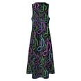 thumbnail image 5 of Robe de Musique Colorée Été Huit Notes Impression Aléatoire Mode Coréenne Robes Longues Décontractées Robe Maxi de Fête Cadeau d'Anniversaire, 5 of 5