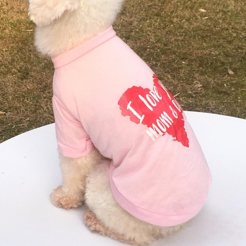 CAISANG Dog Shirts Love Puppy Shirt Mommy Dad/Pets Clothes, Sleeveless Vest T-Shirt Doggy Clothing Crewneck Womens Sweatshirt, Apparel for Dogs Cats