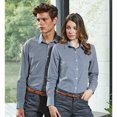 thumbnail image 4 of Premier - Camisa de manga larga microcheck para mujer (Azul marino/ Blanco), 4 of 6