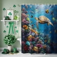thumbnail image 3 of Shower Curtain, Summer Sea Turtle Ocean Coral Fish Waterproof Shower Curtain Set with Hooks for Bathroom Showers,Stalls and Bathtubs,72x72In Underwear World, 3 of 9