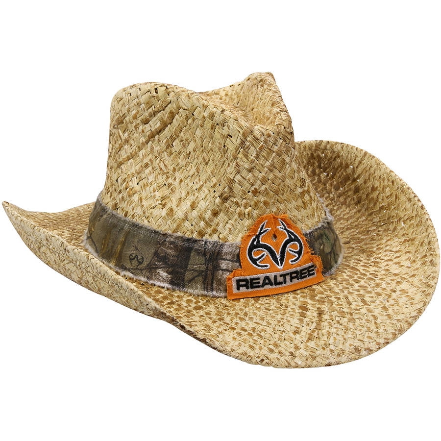 Realtree Realtree Straw Cowboy Hat, Natural/Realtree Xtra Camo