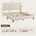 thumbnail image 5 of Yaheetech Upholstered Platform Bed with Tufted Headboard, Queen, Beige, 5 of 7