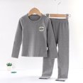 thumbnail image 2 of Utlike Girls Pajamas Set Autumn And Winter Warm Velvet Sleepwear Outfit Striped Pyjamas Skin Friendly Girl Home Clothes Size 5 Years-6 Years, 2 of 3