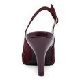 thumbnail image 2 of KAREN SCOTT Womens Wine Maroon Mixed Media Slingback Chain Detail Adjustable Strap Goring Giselee Pointed Toe Stiletto Buckle Dress Pumps Shoes 10 M, 2 of 4