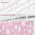 thumbnail image 6 of Christmas Tree Bathroom Shower Curtain Winter Snowflakes Stars White Pink Waterproof Washable Shower Curtains for Bathtub Bath Decor with Grommets and Hook 72 X 84 Inch, 6 of 8