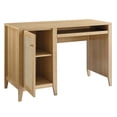 thumbnail image 2 of Pemberly Row 47" Natural Rattan and MDF Wood Office Desk in Oak, 2 of 8