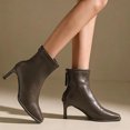 thumbnail image 5 of Women’s High Block Heel Back Zipper Ankle Booties, Elegant Dress Short Boots, Fashion Comfort Heeled Ankle Boots for Party Office Women Gray 9.5, 5 of 7
