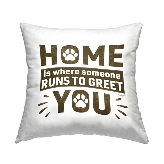 Stupell Industries Pet Runs To Greet You Decorative Printed Throw Pillow Design by Lauren Rader