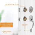 thumbnail image 4 of Mornwell Cerradura Residencial con llave,Juego de cerradura puerta principal con Jaladera-Gatillo y Perilla,Cerrojo cilindro-mariposa de Lat&oacute;n,chapa para puerta exterior con Manija de Puert, 4 of 6