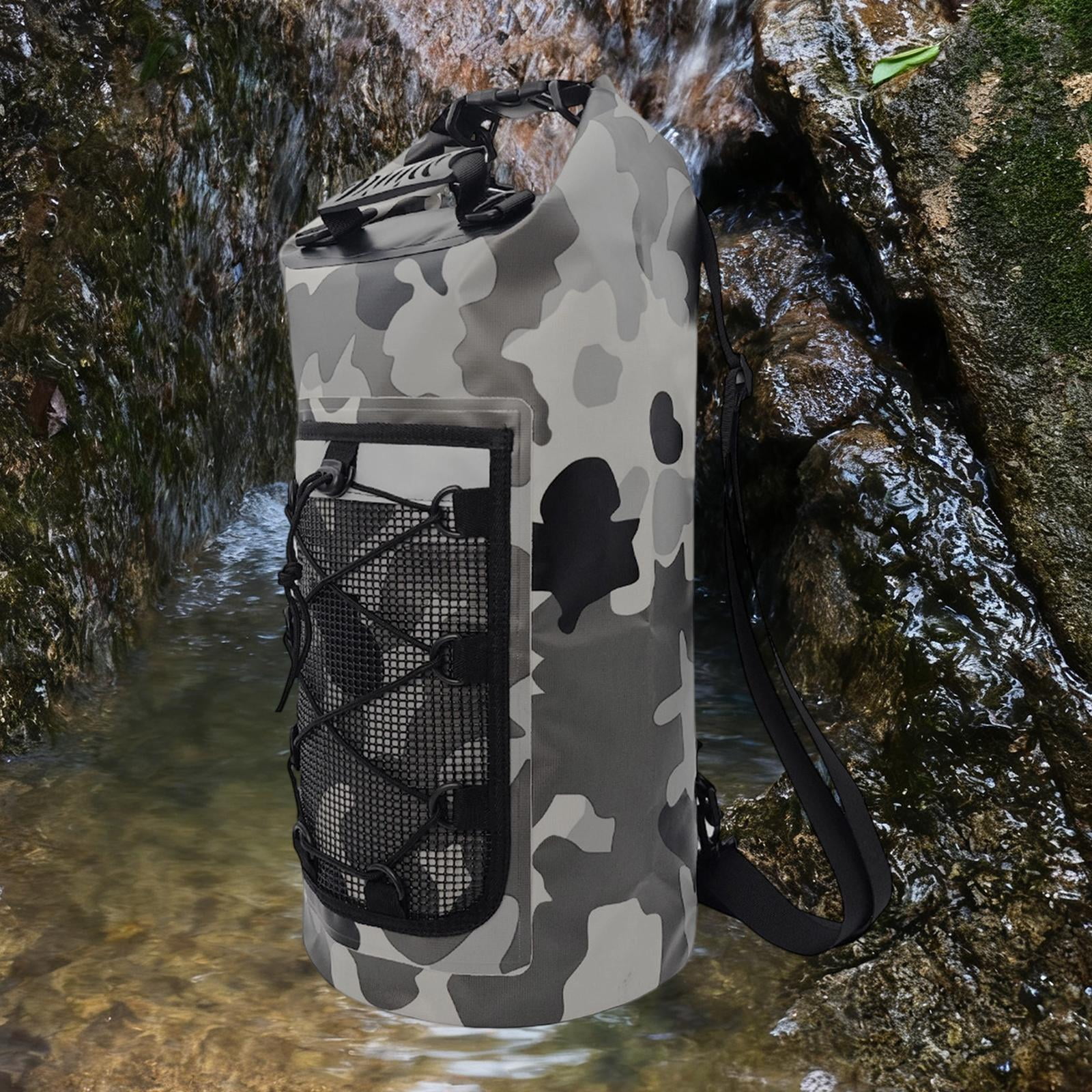 harayaa Waterproof Bag Multifunctional Dry Backpack Dry Bag with Comfortable Handle Mesh Gray