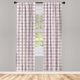 thumbnail image 3 of Ambesonne Geometric Curtains, Squares on Plain Back Art, Pair of 28"x95", Azure Blue Soft Pink, 3 of 5