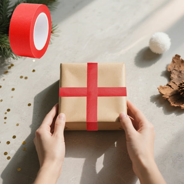 Ribbon Papel Adhesivo Estante Navideño, Tira de Embalaje Papel Coloreado, Tapa de Presentacin Fuerte, para Regalos, Fcil de Usar, Ideal para Hogares, Alta Resistencia, Tamaño Adecuado, para