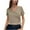 Khaki, variant on fatyb Womens Wrap V Neck T Shirts Short Sleeve Slim Crop Tops Plain Tee Casual Summer Going out Tops
