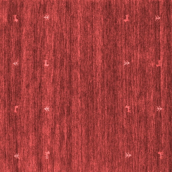 Ahgly Company Indoor Square Abstract Red Contemporary Area Rugs, 5' Square