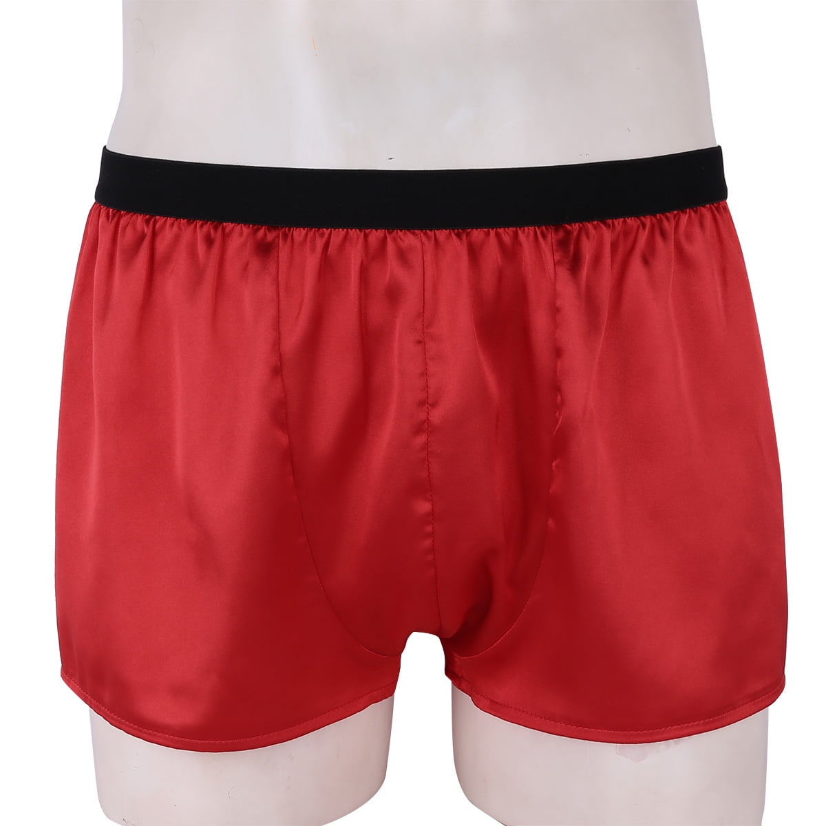 MSemis Men's Silky Satin Boxers Shorts Summer Lounge