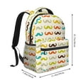 thumbnail image 2 of Fotbe Colorful Mustache Pattern Casual Backpack for School, Travel, and Outdoor Activities - Durable, Lightweight, and Comfortable, 2 of 5