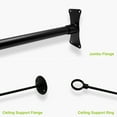 thumbnail image 3 of Naiture Stainless Steel 48'' x 48'' Corner Shower Curtain Rod with Ceiling Support, Black Finish, 3 of 8
