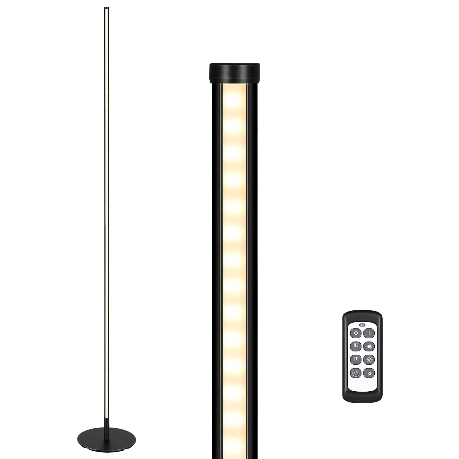 EDISHINE LED Corner Floor Lamp with Remote, Dimmable, 57 inch Minimalist Standing Lamp for
