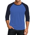 thumbnail image 2 of Migroa Men's Performance 3/4 Sleeve Baseball Tee – Moisture Wicking Athletic Top, Dry-Fit Crew Neck Shirt for Training & Casual Wear Under $20, Light Blue/ Dark Blue M, 2 of 4