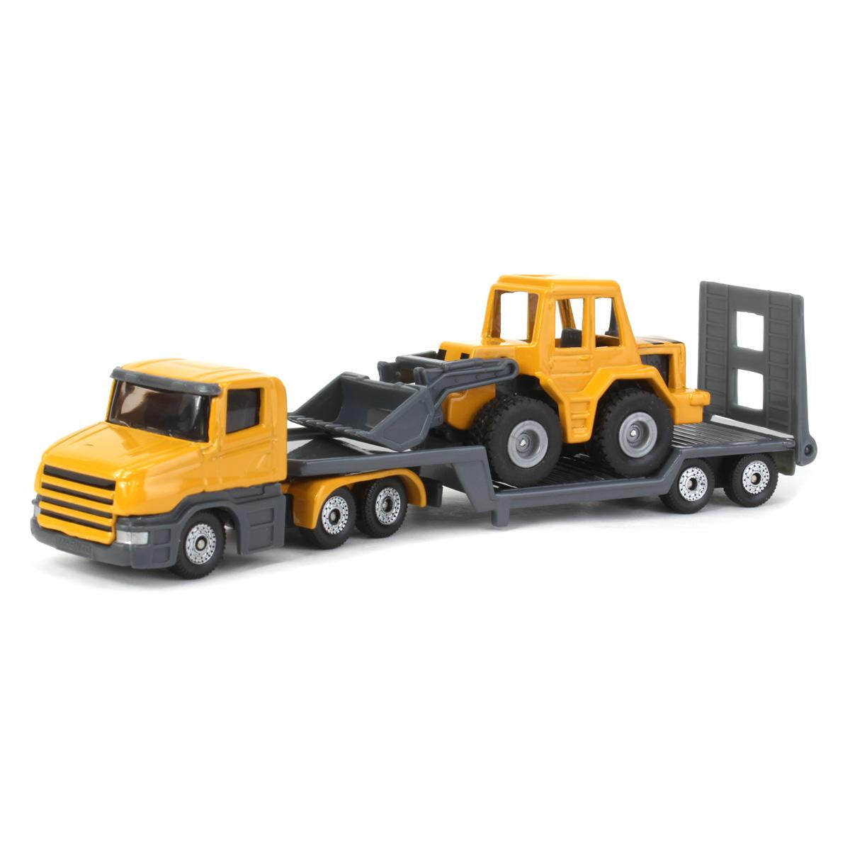 MAN Truck Blue Metallic with Low Loader Trailer and JCB 457 Wheel