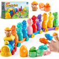 thumbnail image 1 of Juguete educativo Play-Act con forma de tren de dinosaurios con 9 dinosaurios de 1 a 3 años, 1 of 8