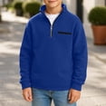 thumbnail image 5 of Sakuulaan Boys Quarter Zip Sweatshirt Mock Neck Textured Knit Casual Long Sleeve Jacket, 5 of 7