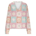 thumbnail image 5 of Tbopshirt Cardigan Sweaters for Women Clearance $5.00,Womens Fleece Jackets Coats,Fall Fashion Printed V-neck Cardigan Plush Casual Jacket Long Sleeved Tops/shirt,Cardigans for Women Plus Sizes, 5 of 5