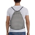 thumbnail image 2 of Bingfone Houndstooth Black And White Drawstrings Backpacks Bags For Men Women Gym Drawstrings Bag, 2 of 9