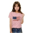 thumbnail image 6 of ZACPNCV Shirts for Kids Boys Girls Summer Crewneck USA Flag Graphic Short Sleeve Casual 4th of July Shirt Patriotic Tee Blouses Pink 7-8 Years, 6 of 8