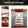thumbnail image 4 of Gymax Billiard Cue Rack Only Wall-mounted Billiard Stick Holder Wall Pool Stick Holder Brown, 4 of 10