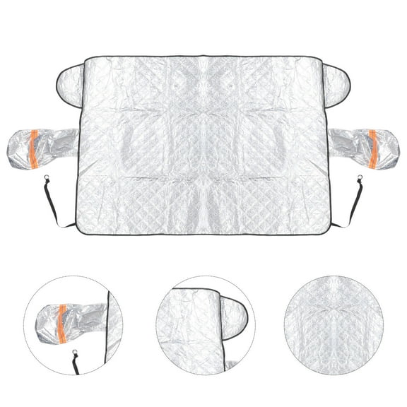 WHAMVOX Aluminum Foil Car Windshield Cover 1Set in Silver for Sun and Snow Protection Suitable for All Seasons
