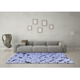 thumbnail image 3 of Ahgly Company Machine Washable Indoor Rectangle Oriental Blue Modern Area Rugs, 2' x 5', 3 of 4