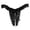 F1-Black748, variant on Puliio Women's Lace Pearl Decor Open‑Back Underwear Sexy Ruffled Bow G‑String Thong Panties