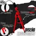 thumbnail image 3 of Escalera De Acero Tubular Tipo Tijera Plegable 3 Escalones Rojo, 3 of 6