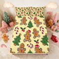 thumbnail image 4 of Manfei Gingerbread Queen Sheets Christmas Queen Sheet Sets, Pink Red 4-Piece (1 Flat Sheet, 1 Fitted Sheet and 2 Pillowcases), 4 of 6